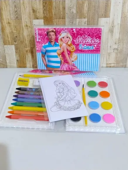 Estojo de Pintura Barbie e Ken