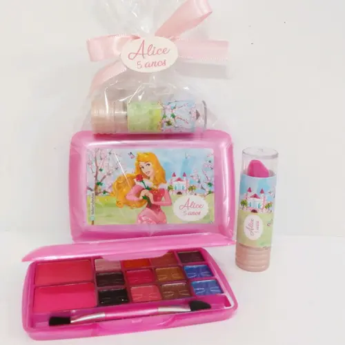 Kit Maquiagem com baton - Princesas