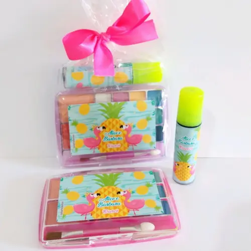 Kit Maquiagem com brilho - Flamingo