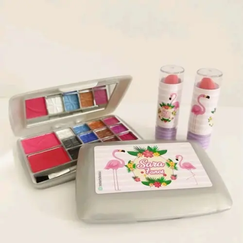 Kit Maquiagem com baton - Flamingo