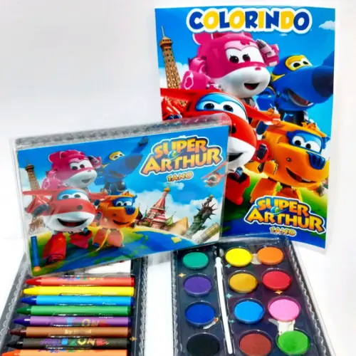 Estojo de Pintura 24 peças + Livro de Colorir