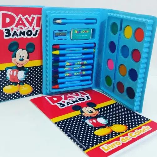Estojo de Pintura 24 Peças + Livro de Colorir