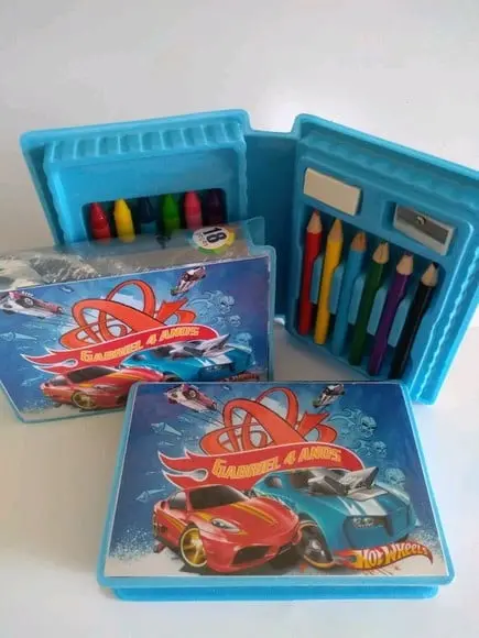 Estojo de Colorir Hot Wheels