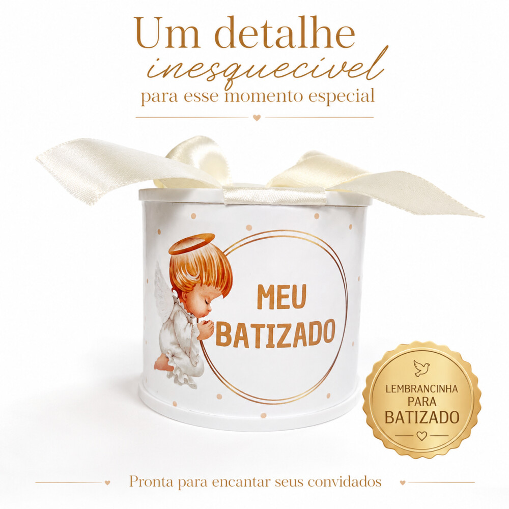 Kit minitubolata Lembrancinha Batizado Menino Menina Latinha Pers
