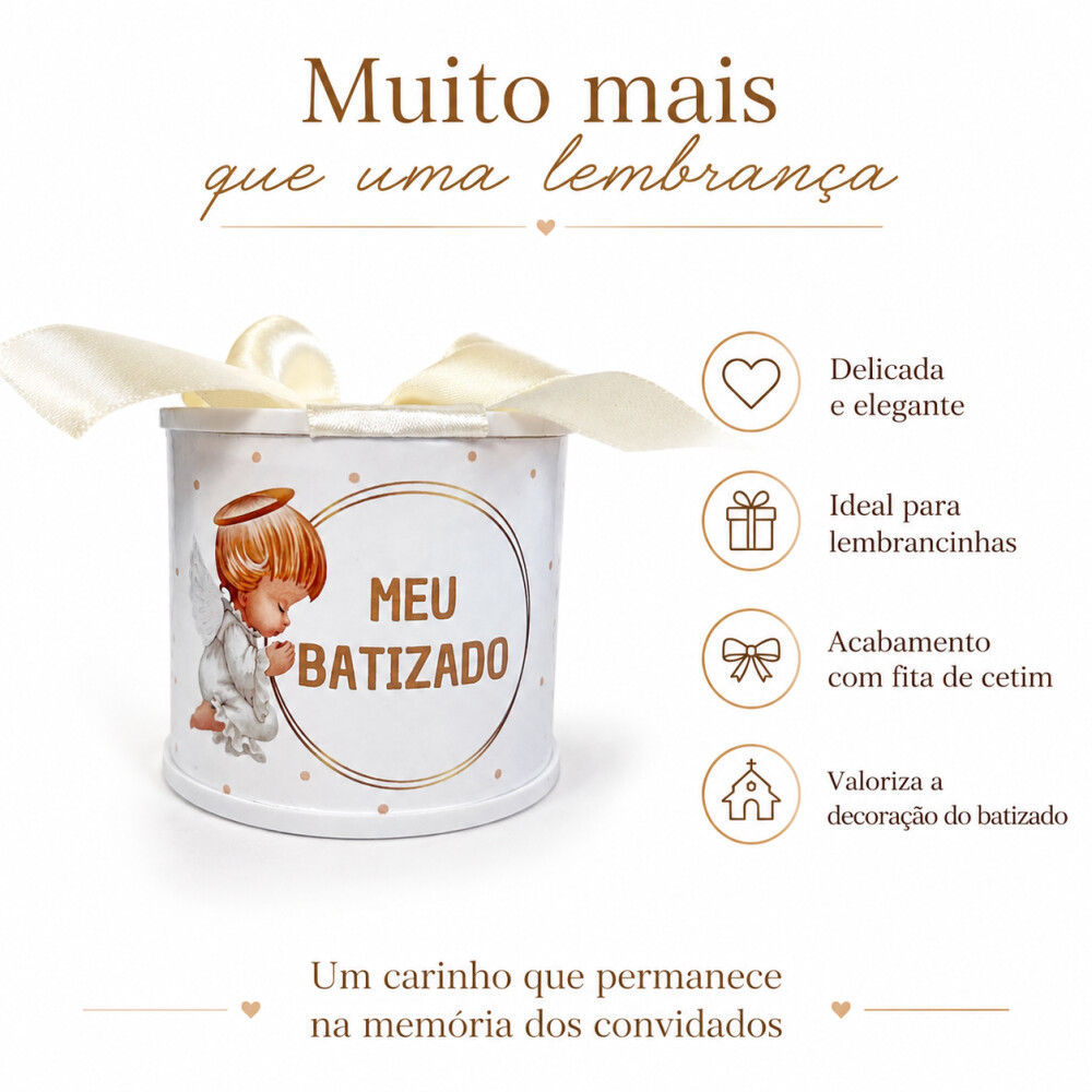 Kit minitubolata Lembrancinha Batizado Menino Menina Latinha Pers