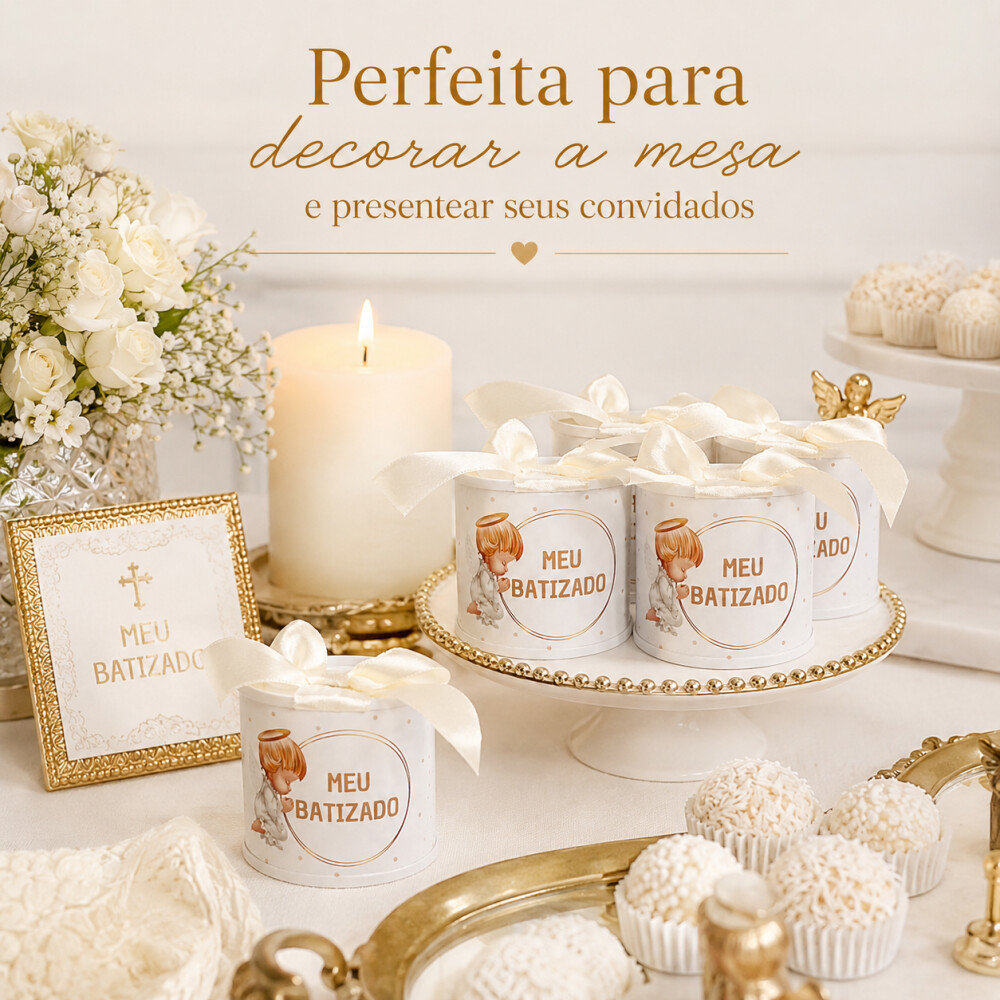 Kit minitubolata Lembrancinha Batizado Menino Menina Latinha Pers