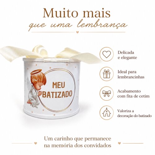 Kit minitubolata Lembrancinha Batizado Menino Menina Latinha Pers