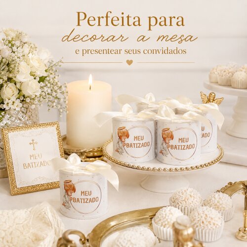 Kit minitubolata Lembrancinha Batizado Menino Menina Latinha Pers