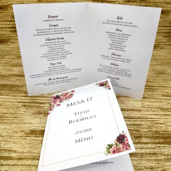 Menu Casamento Personalizado