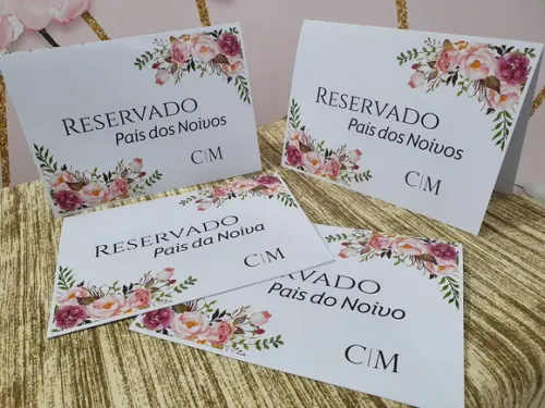 Placa de Mesa Reservado Personalizada