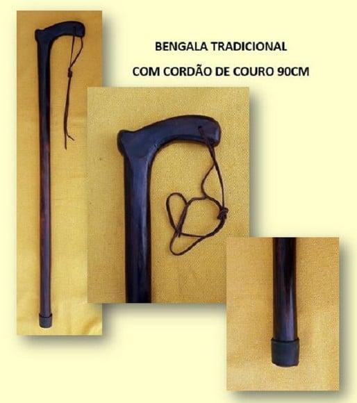 Bengala Tradicional com Cordão de Couro 90cm