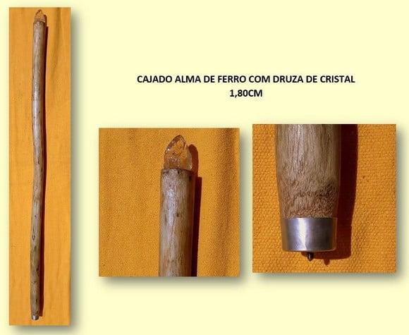 Cajado Alma de Ferro com Druza de Cristal 1,80cm