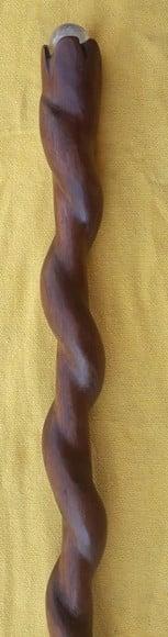 Cajado de Bruxa Torneado Carvalho Cristal Transp. 1,80cm