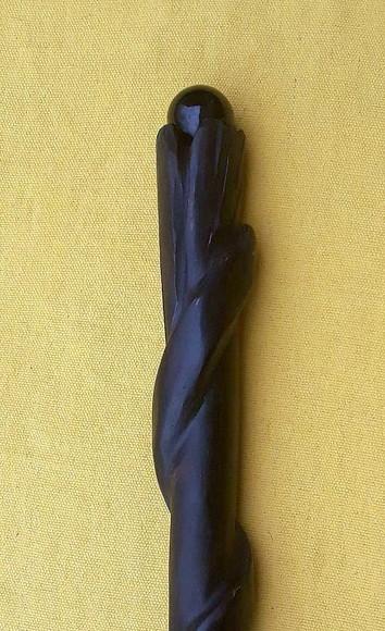 Cajado de Bruxa Torneado Cristal Obsidiana Negra 1,80cm