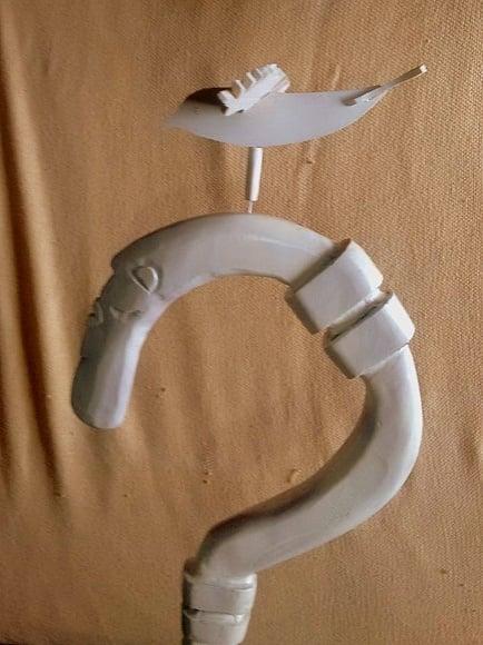 Cajado de Oxalá Entalhado, Pintado e com Pomba 1m80cm
