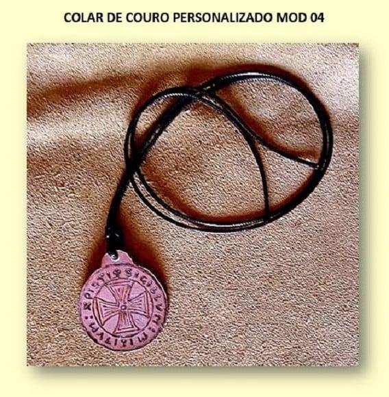 COLAR DE COURO PERSONALIZADO MOD 04