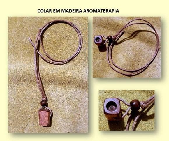 COLAR EM MADEIRA PARA AROMATERAPIA