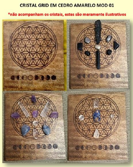 Cristal Grid em Cedro Amarelo