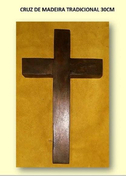 CRUZ EM MADEIRA PERSONALIZADA - 30cm