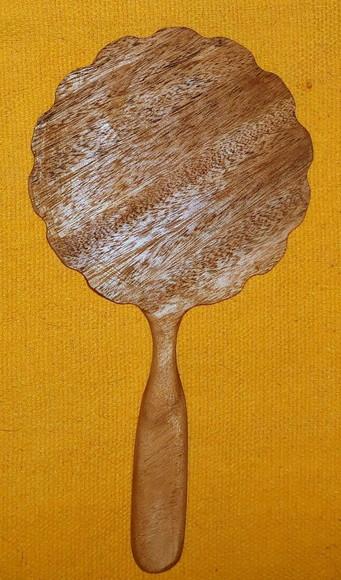 Espelho / Abebé Madeira Flor Encerado 25cm