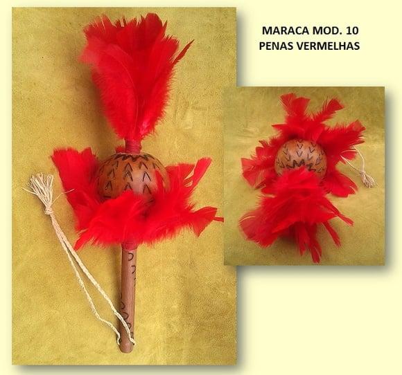MARACA MOD.10 PENAS VERMELHAS