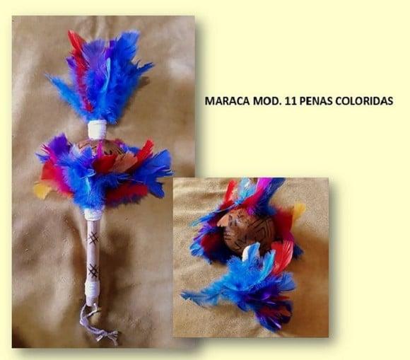 MARACA MOD.10 PENAS COLORIDAS