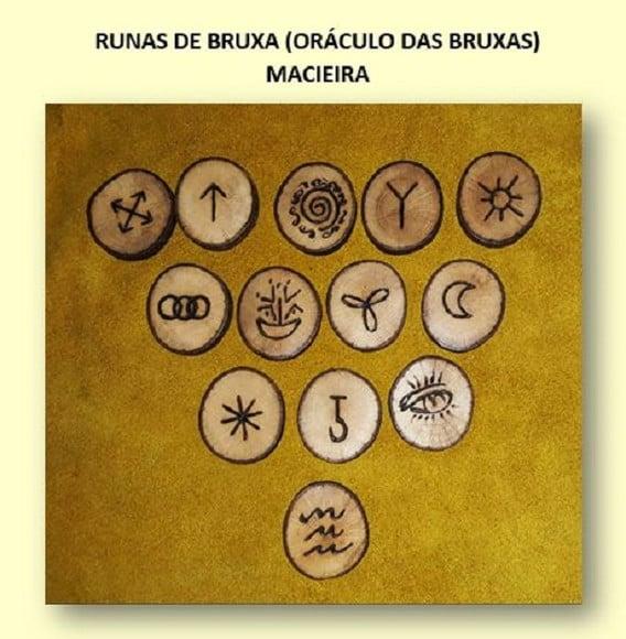 Oráculo / Runas das Bruxas de Macieira 13 Peças
