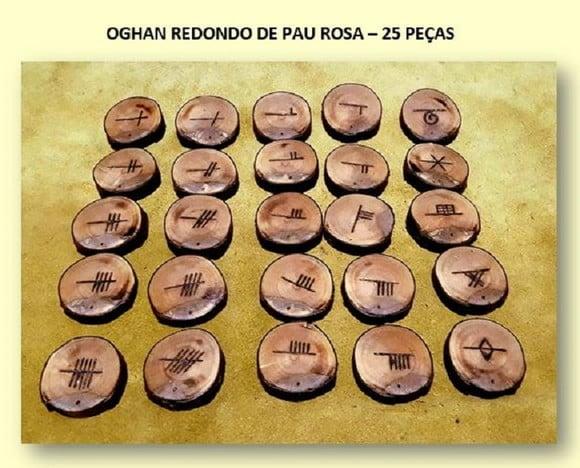 OGHAM REDONDO PAU ROSA 25 PEÇAS