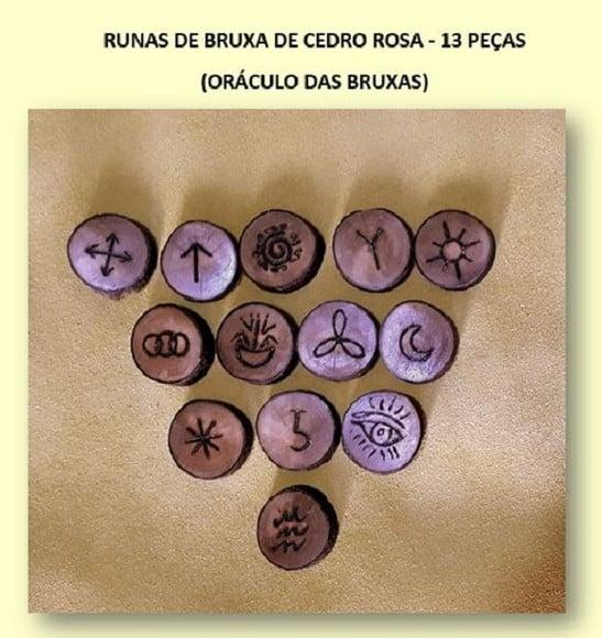Oráculo / Runas das Bruxas de Cedro 13 Peças