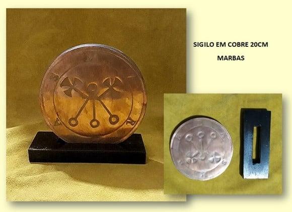 PLACA EM COBRE SIGILO DE MARBAS 20CM