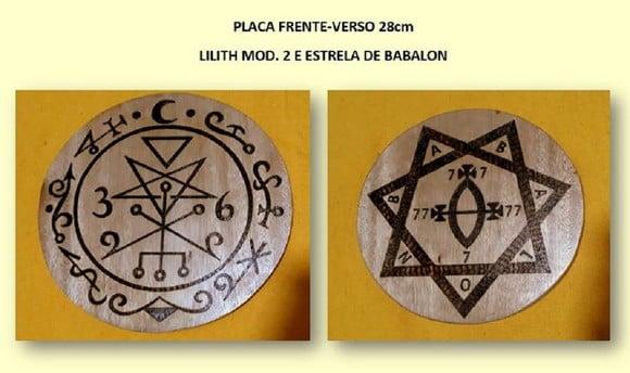Placa Frente-verso Lilith Mod. 2 / Estrela de Babalon