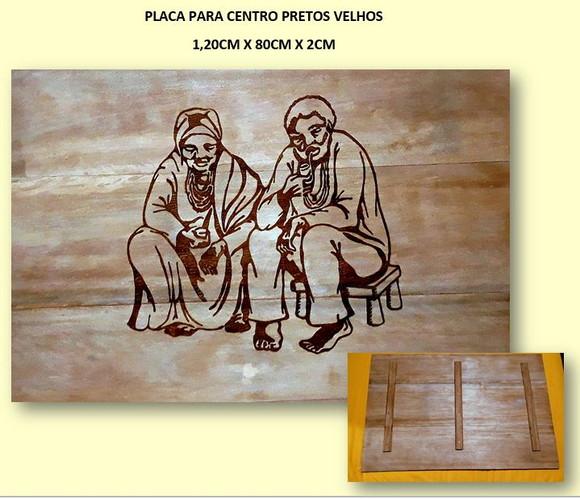PLACA PARA CENTRO PRETOS VELHOS 1,20 X 80CM X 2CM