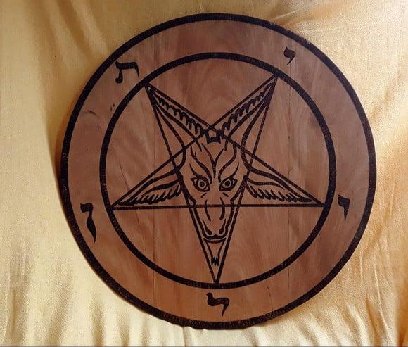 PLACA SIGILO DE BAPHOMET 66,6cm x 2 cm