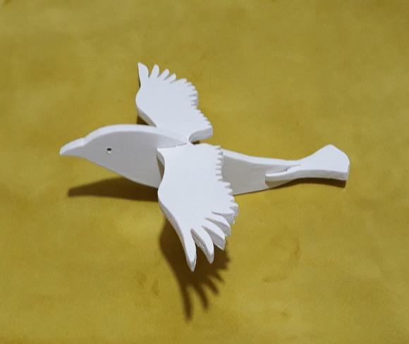POMBO EM MADEIRA PINTADO MOD. 02
