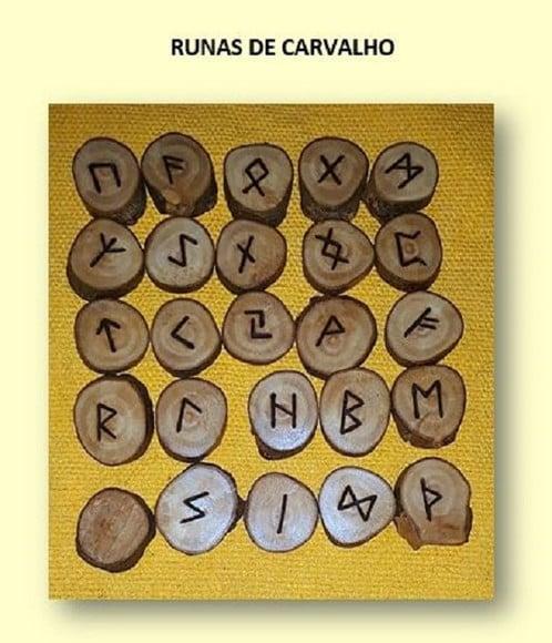 Runas de Pau Pêra 25 Peças