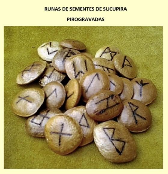 Runas de Sementes de Sucupira 25 Peças