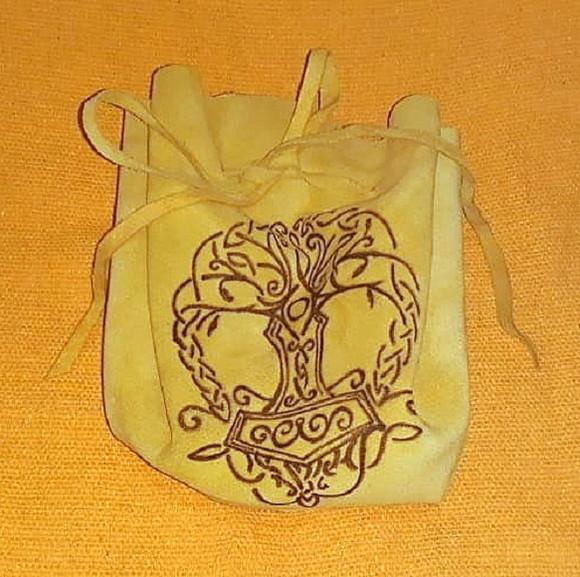 Saquinho / Toalha Couro Árvore da Vida 45cm Mod.01