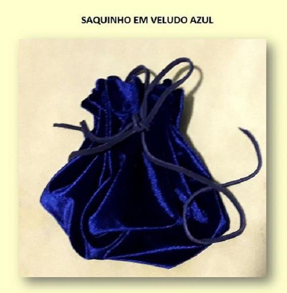 Saquinho Veludo Azul Liso 45cm Mod. 1