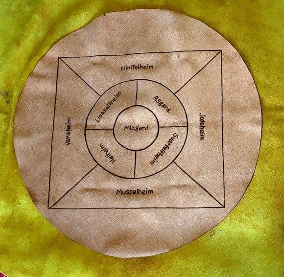 Toalha de Couro para Leitura de Runas 45cm