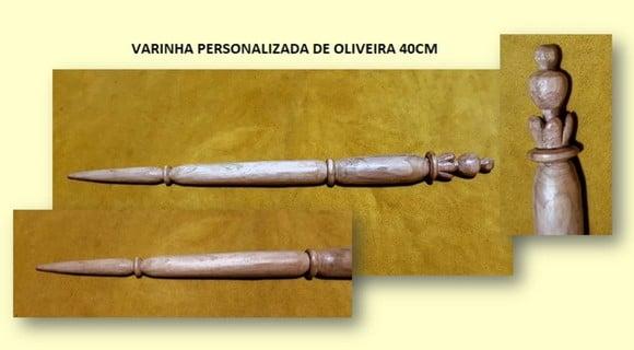 Varinha Entalhada de Oliveira 40cm