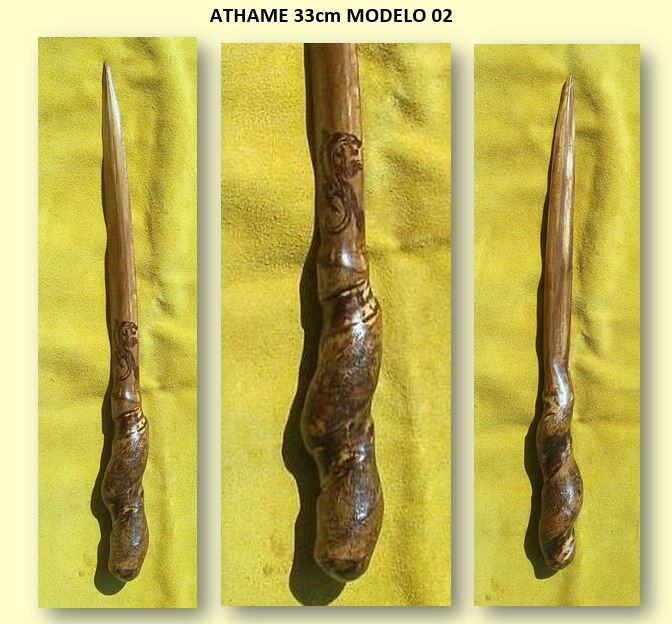 Athame de madeira torneao 28cm