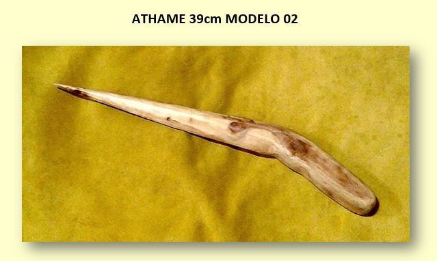 Athame rústico de madeira 39cm