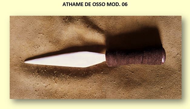Athame de Osso Cabo com Couro Marrom 28cm Mod 06