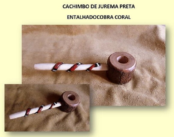CACHIMBO DE JUREMA PRETA PERSONALIZADA COBRA CORAL ENTALHADA