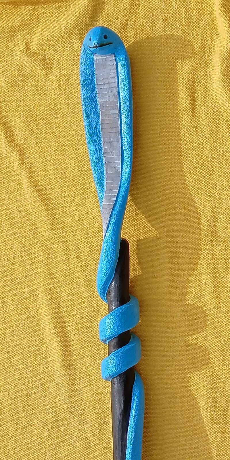 Cajado d Madeira 180cm Mod Cobra Naja Azul