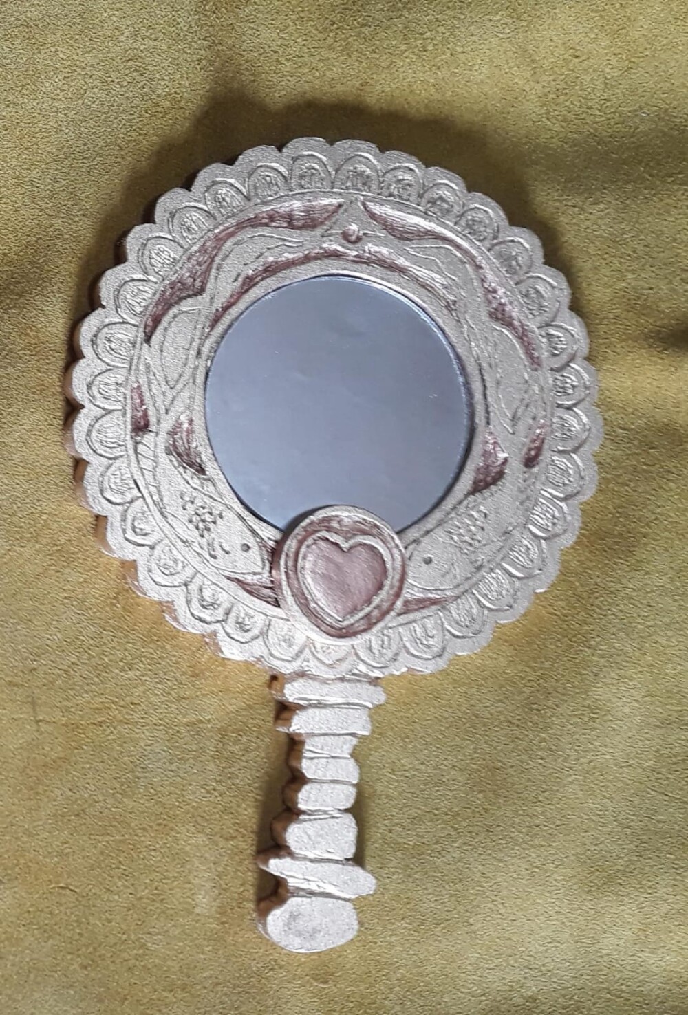 Espelho / Abebé Madeira Coração 25cm