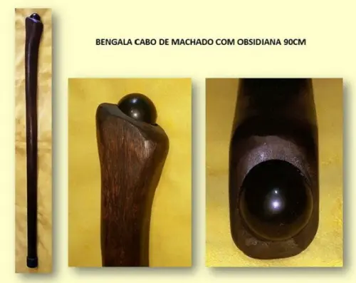 Bengala Cabo de Machado com Obsidiana - 90cm