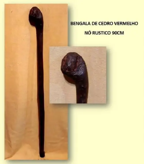 Bengala de Cedro Vermelho Nó Rústico - 90cm