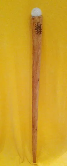 Bengala Esfera de Cristal Leitoso e Talismã - 90cm