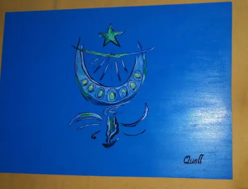 Caixa de Madeira para Objetos Mágicos Yemanjá 48x18x68